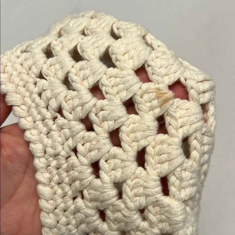 CREAM -OFF WHITE CHUNKY BERET CAP WOMENS COTTON BLEND BEANIE CROCHET KNIT HAT